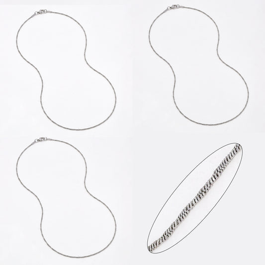 SSYN6631 - St Steel 3 pack 45cm x 1mm twisted snake chain