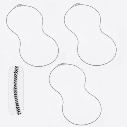 SSYN6631 - St Steel 3 pack 45cm x 1mm twisted snake chain
