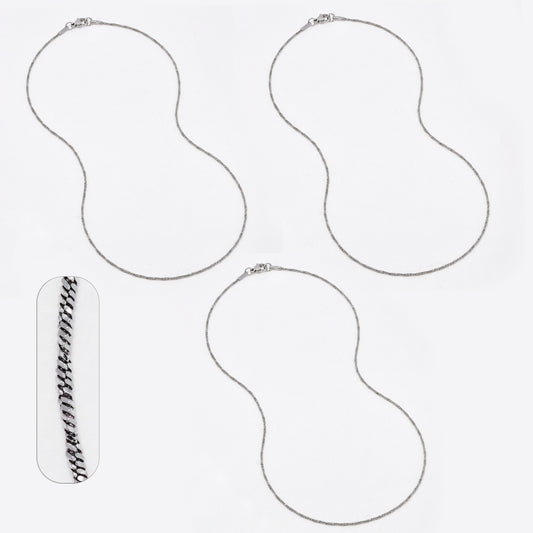 SSYN6631 - St Steel 3 pack 45cm x 1mm twisted snake chain