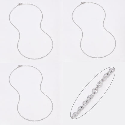 SSYN6632 - St Steel 3 pack 44.5cm x 1.5mm textured anchor chain necklace