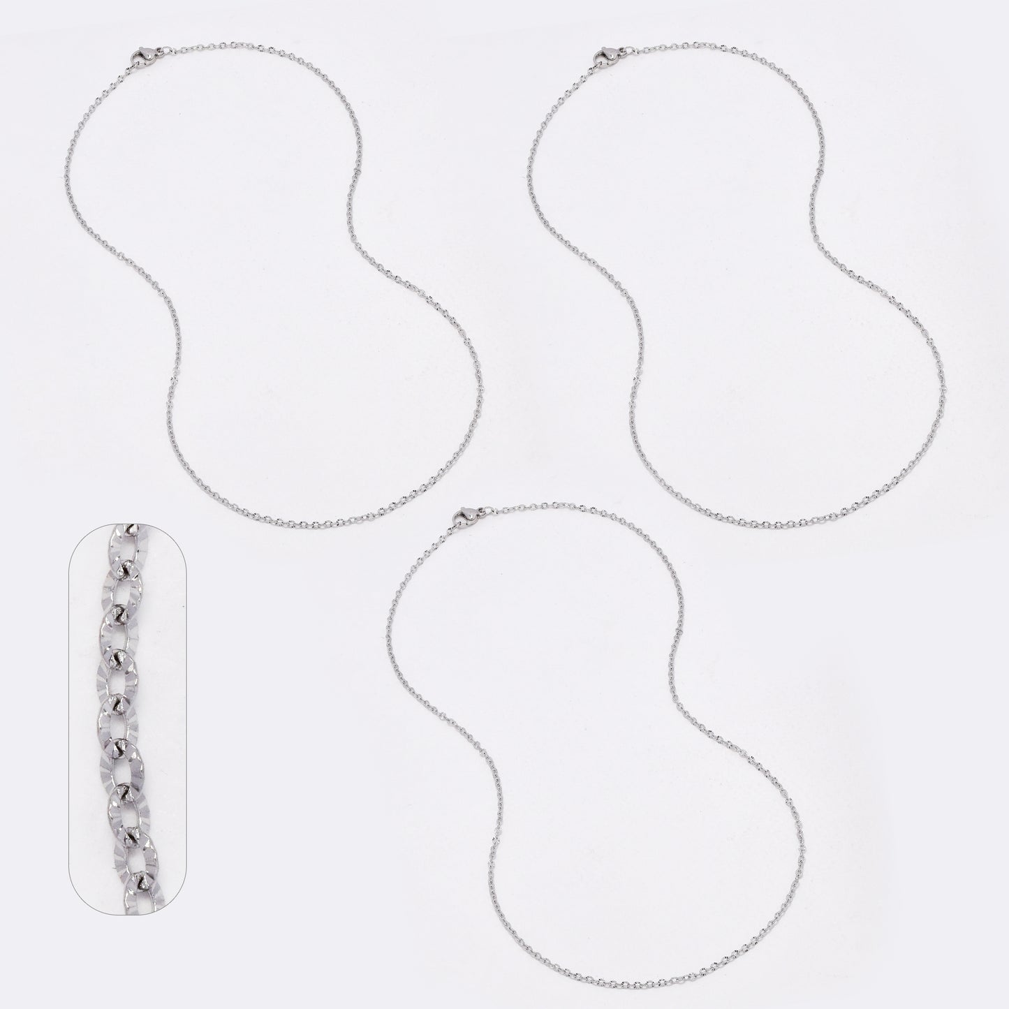 SSYN6632 - St Steel 3 pack 45cm x 1.5mm textured anchor chain