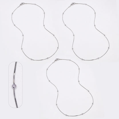 SSYN6633 - St Steel 3 pack 45cm x 1mm snake & ball necklace