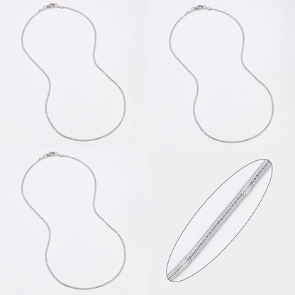 SSYN6634 - St Steel 3 pack 45cm x 1.8mm stamped herringbone necklace
