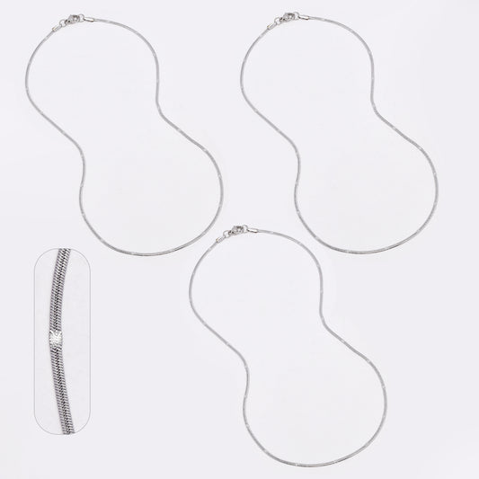 SSYN6634 - St Steel 3 pack 45cm x 1.8mm stamped herringbone chain