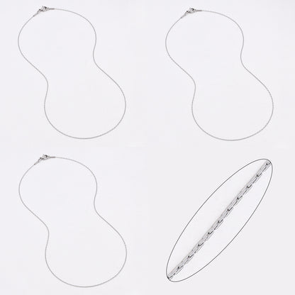 SSYN6635 - St Steel 3 pack 45cm x 1mm dainty chain necklace