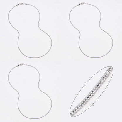 SSYN6636 - St Steel 3 pack 45cm x 1.8mm flat herringbone necklace