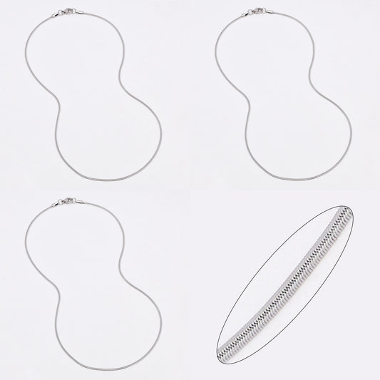 SSYN6636 - St Steel 3 pack 45cm x 1.8mm flat herringbone necklace