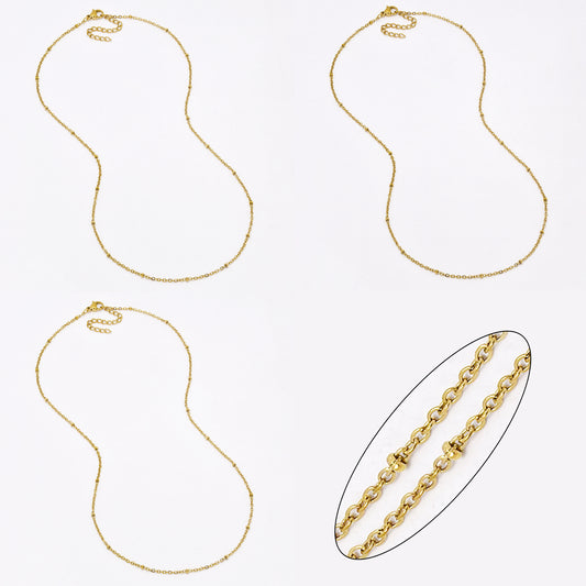 SSYN6650 - St Steel 3 pack 45cm + 5cm x 1.5mm ball chain necklace