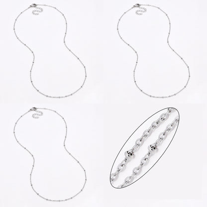 SSYN6650 - St Steel 3 pack 45cm + 5cm x 1.5mm ball chain necklace