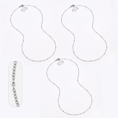 SSYN6650 - St Steel 3 pack 45cm + 5cm x 1.5mm ball chain necklace