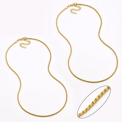 SSYN6651 - St Steel 2 pack 45cm + 5cm x 2mm box chain