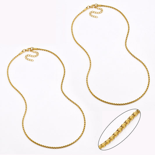 SSYN6651 - St Steel 2 pack 45cm + 5cm x 2mm box chain