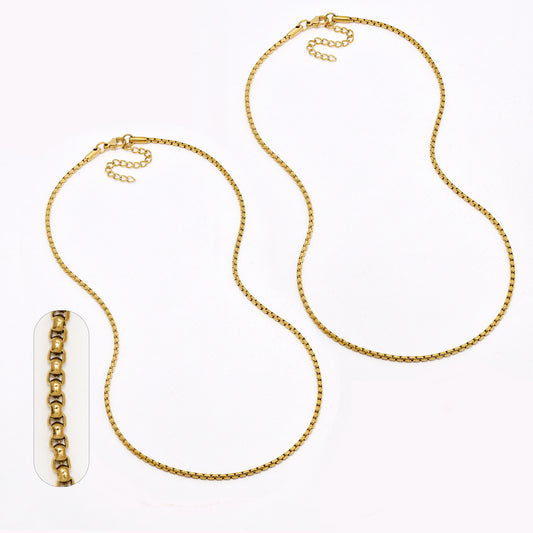 SSYN6651 - St Steel 2 pack 45cm + 5cm x 2mm box chain