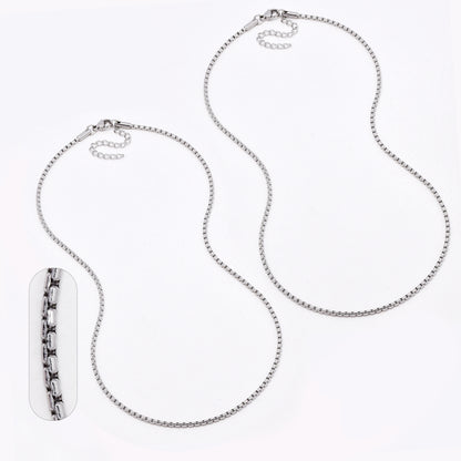 SSYN6651 - St Steel 2 pack 45cm + 5cm x 2mm box chain
