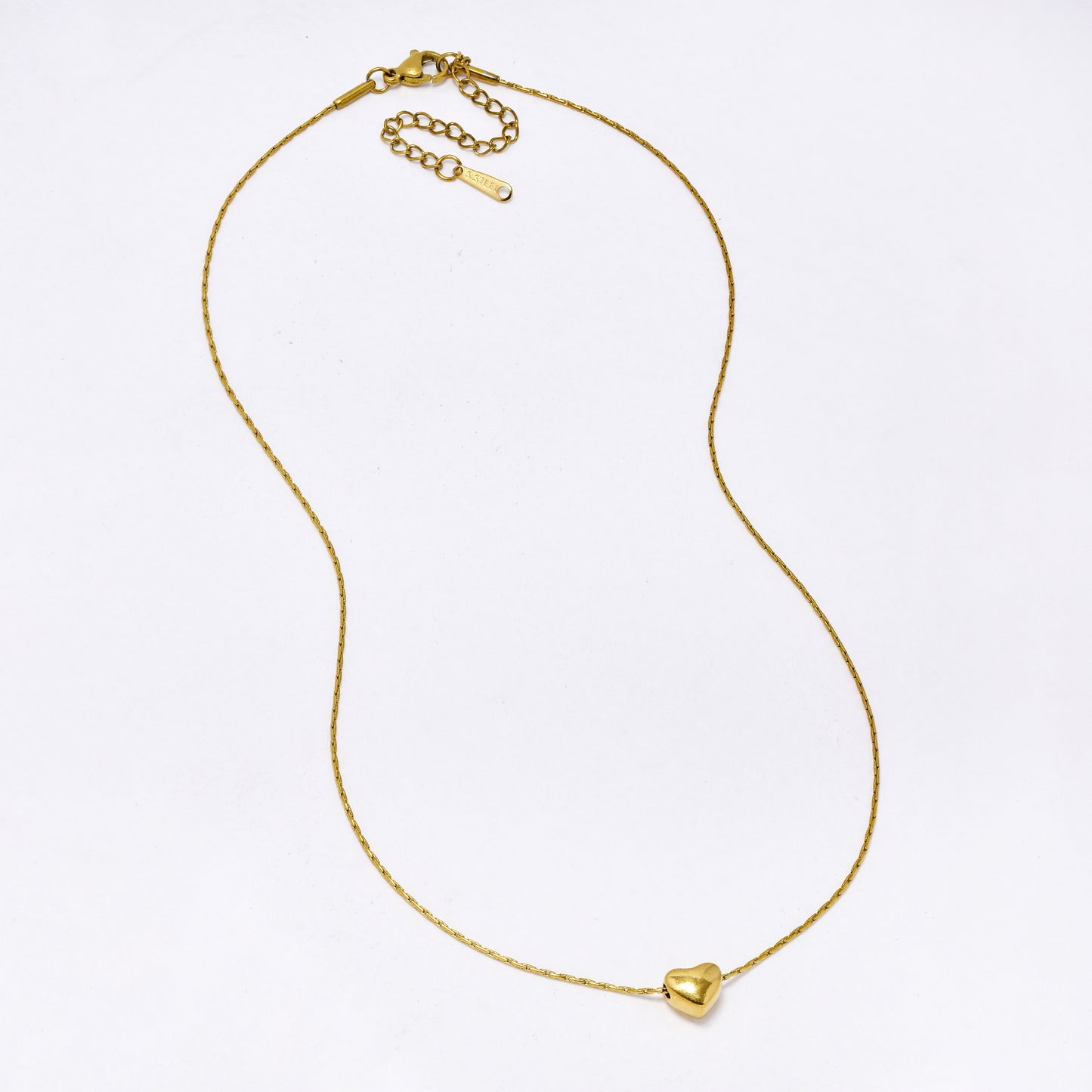 SSYN6831 - Steel 40cm + 5cm heart necklace