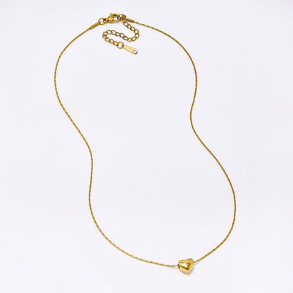 SSYN6831 - Steel 40cm + 5cm heart necklace
