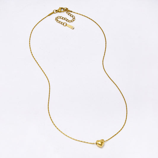 SSYN6831 - Steel 40cm + 5cm heart necklace