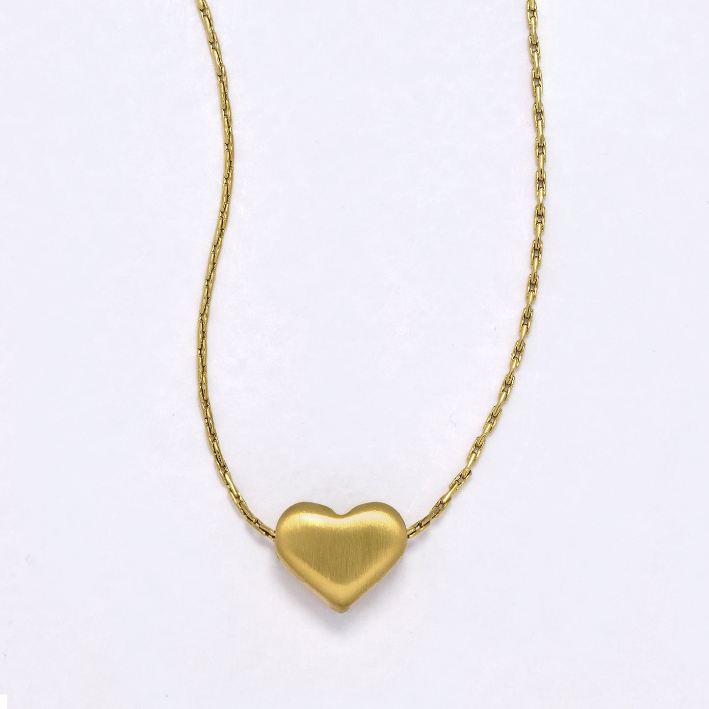 SSYN6867 - Steel 42cm + 5cm heart necklace