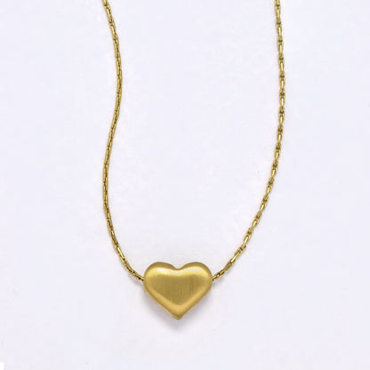 SSYN6867 - Steel 42cm + 5cm heart necklace