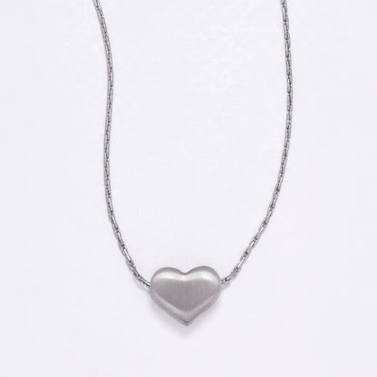 SSYN6867 - Steel 42cm + 5cm heart necklace