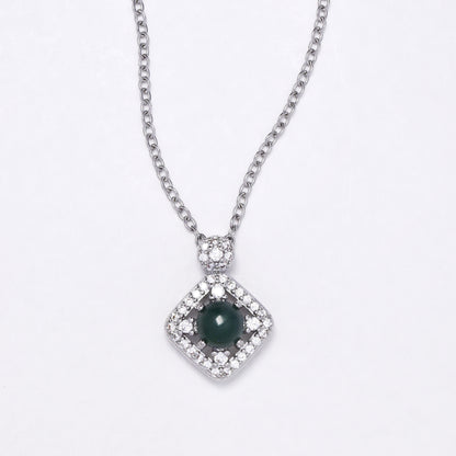 SSYN6875 - Steel 40cm + 5cm CZ necklace