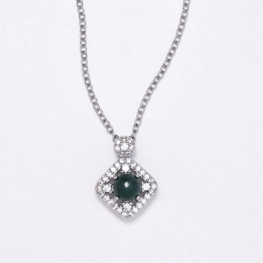 SSYN6875 - Steel CZ necklace