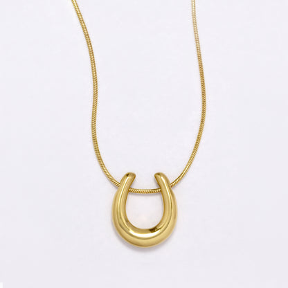 SSYN6893 - Steel horseshoe necklace