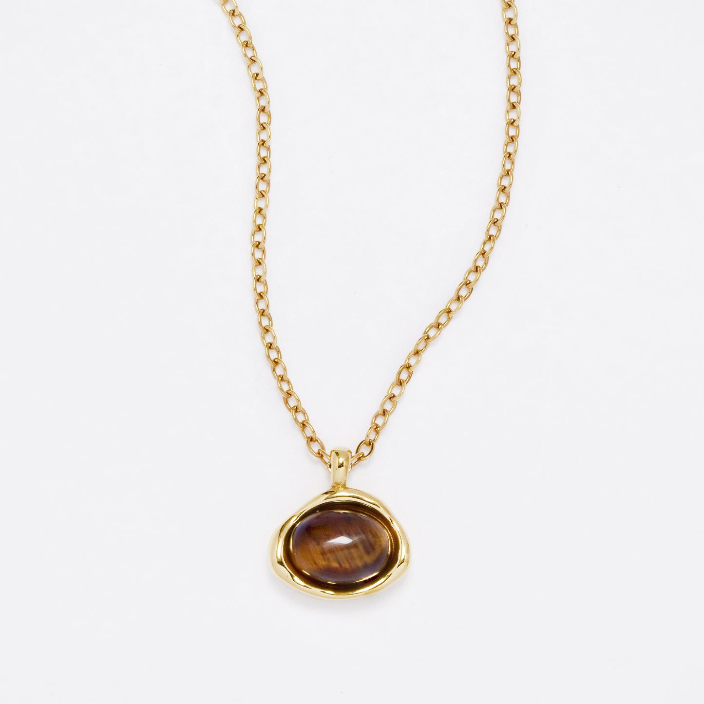 SSYN6894 - Steel tiger's eye necklace