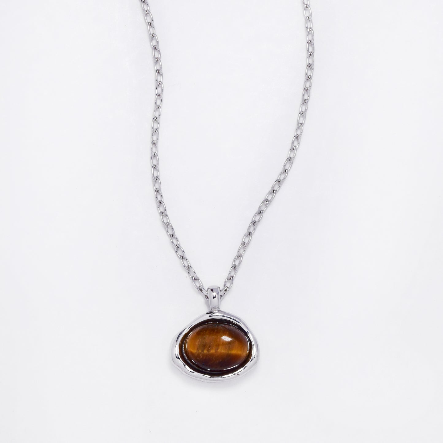 SSYN6894 - Steel tiger's eye necklace