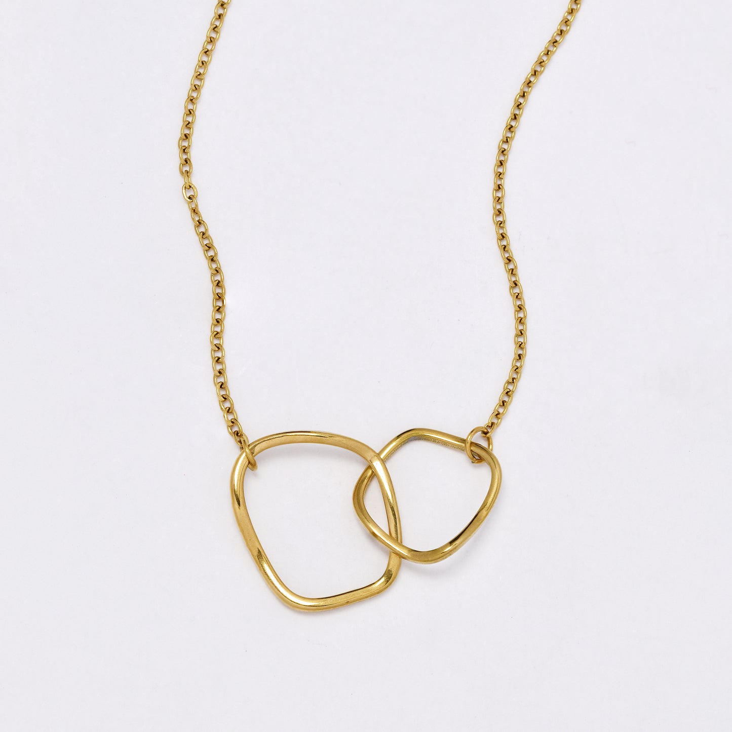 SSYN6899 - St Steel 45cm + 5cm double link charm necklace