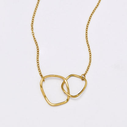 SSYN6899 - St Steel 45cm + 5cm double link charm necklace