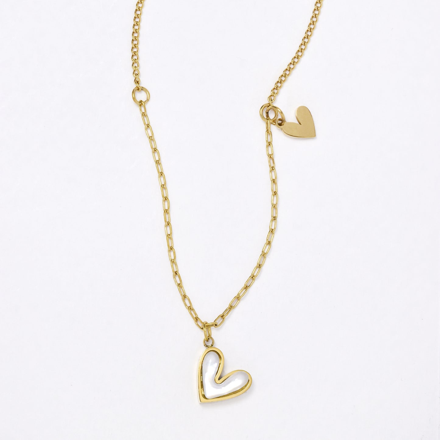 SSYN6900 - Steel enamel heart necklace