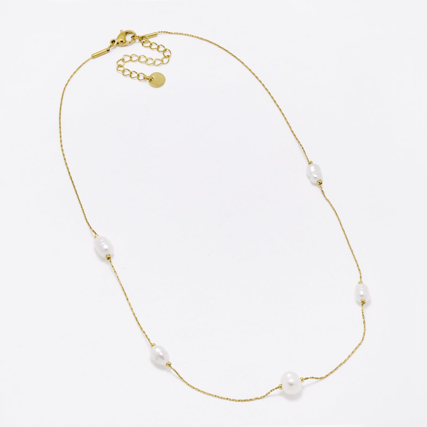 SSYN6906 - Steel freshwater pearl neckalce