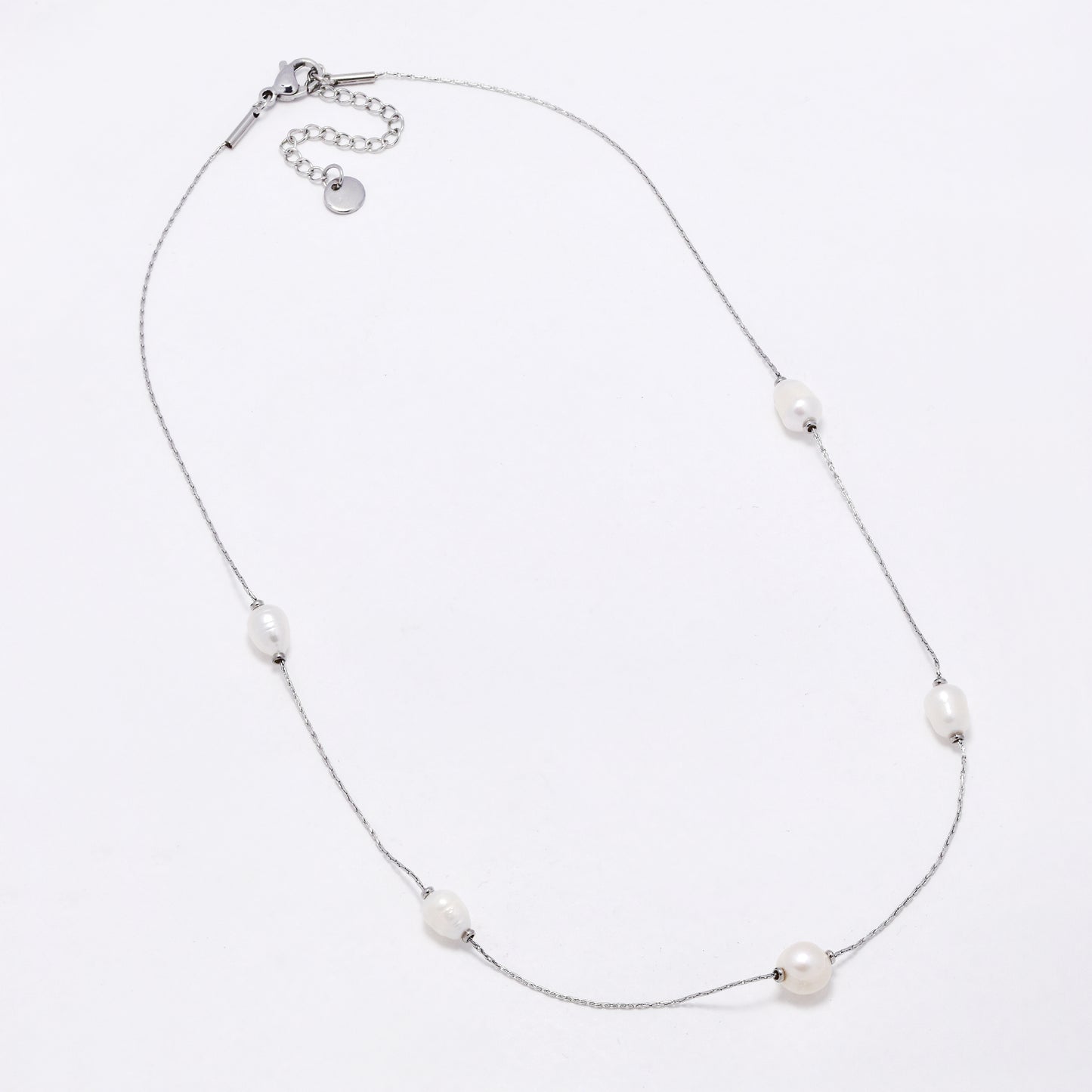 SSYN6906 - Steel freshwater pearl neckalce