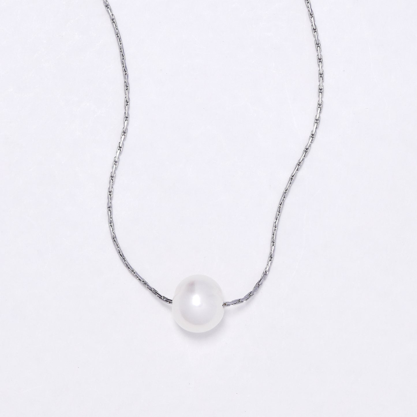 SSYN6907 - Steel freshwater pearl neckalce