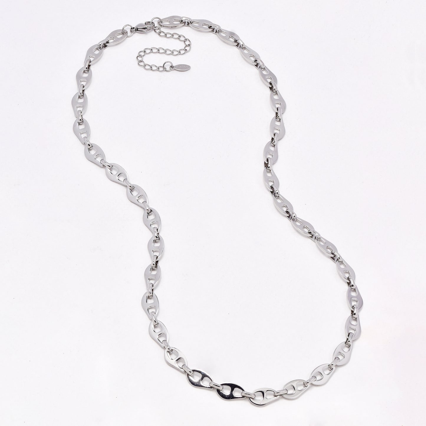 SSYN6914 - Steel 50cm + 6cm x 7.5mm fancy link necklace