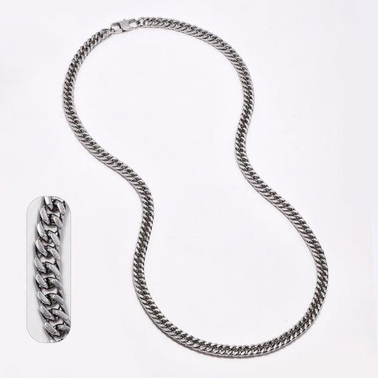 SSYN6923 - St Steel 6mm x 55cm tight curb necklace