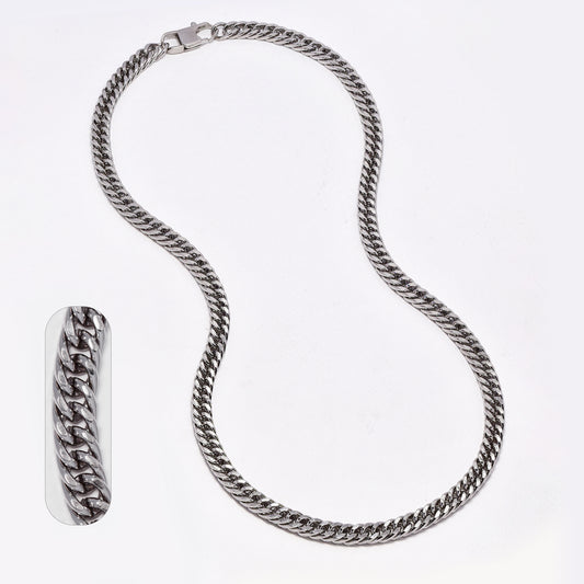 SSYN6924 - St Steel 7mm x 55cm tight curb necklace
