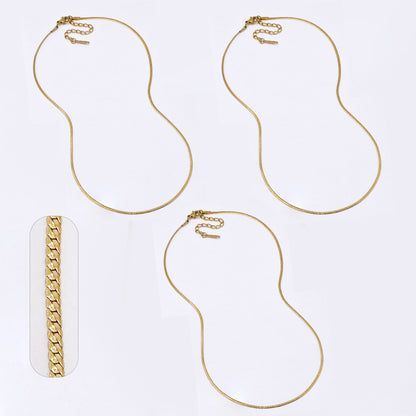 SSYN6944 - Steel 3 pack 41cm + 5cm x 1.5mm tight curb necklace