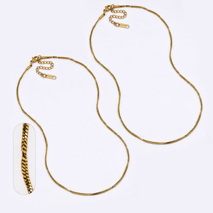 SSYN6946 - Steel 2 pack 40.5cm + 5cm x 2mm twisted box chain