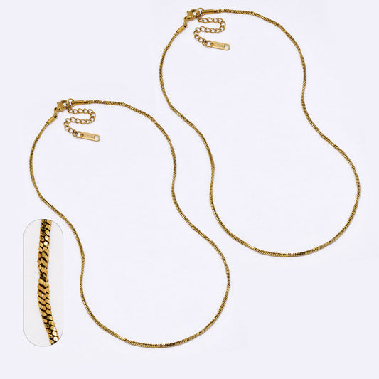 SSYN6946 - Steel 2 pack 40.5cm + 5cm x 2mm twisted box chain