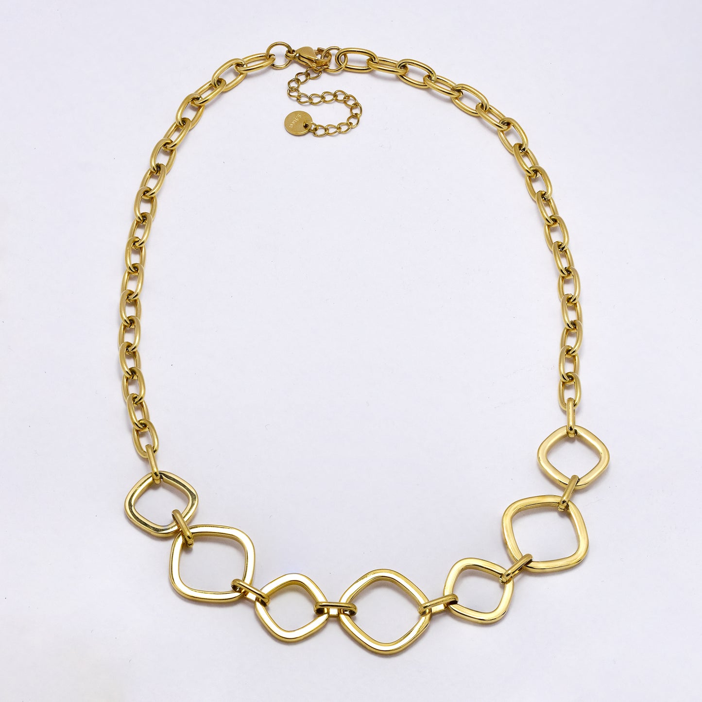 SSYN6997 - Steel 46cm + 5cm x 6mm statement necklace