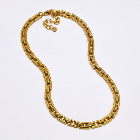 SSYN7011 - Steel 42cm + 5cm x 7mm rambo chain necklace
