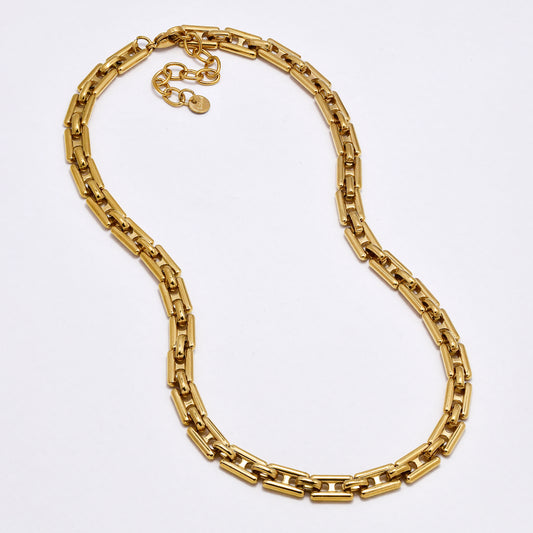 SSYN7011 - Steel 42cm + 5cm x 7mm rambo chain necklace