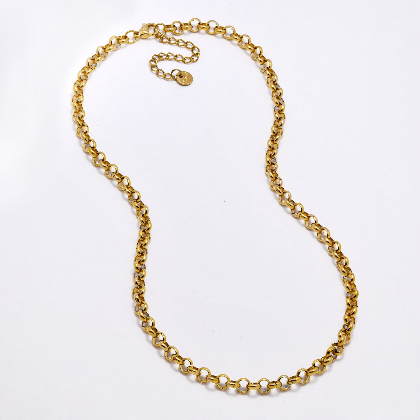 SSYN7014 - Steel 41cm + 5cm x 5mm rolo chain necklace