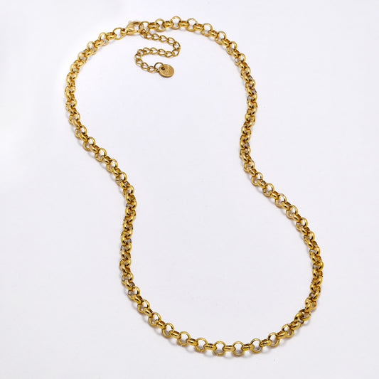 SSYN7014 - Steel 41cm + 5cm x 5mm rolo chain necklace