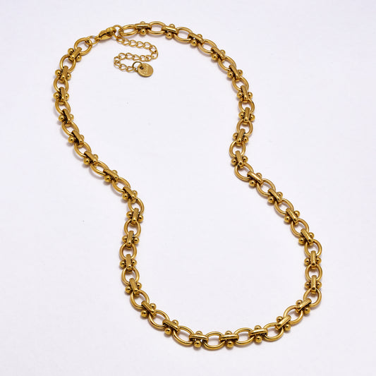 SSYN7019 - Steel 42cm + 5cm x 7mm oval link chain