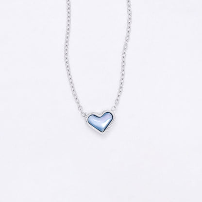 SSYN7116 - Steel 42cm + 5cm resin heart necklace