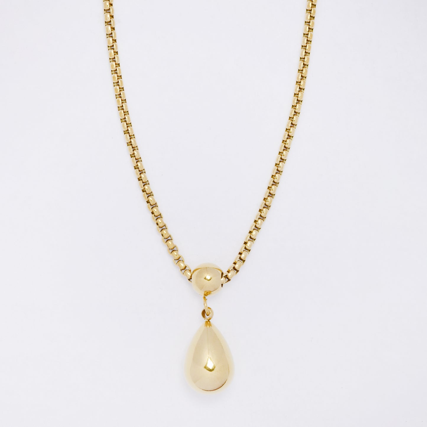 SSYN7288 - Steel 41cm + 5cm teardrop rolo necklace