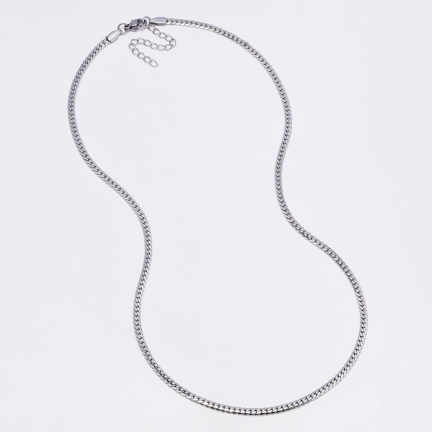 SSYN7293 - Steel 49.5cm + 5cm x 3mm tight curb chain